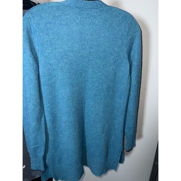 Adrienne Vittadini 100% Cashmere Open Cardigan Blue Size S - Picture 3 of 4